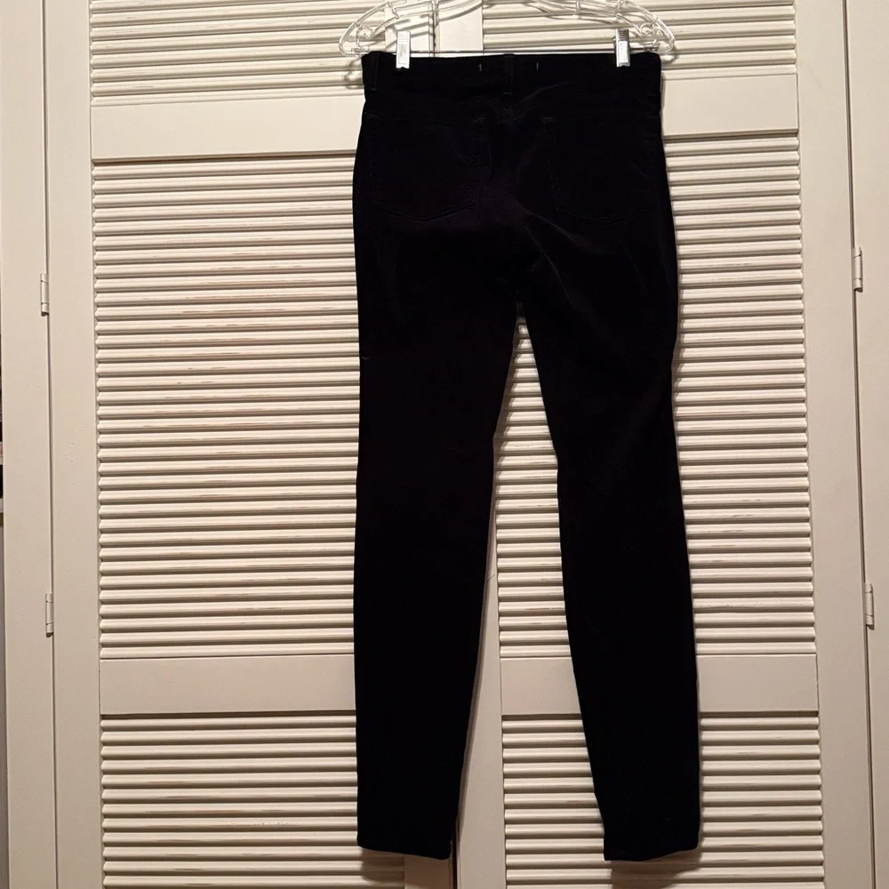 J BRAND Jeans Black Velvet Skinny Leg Mid Rise Pants Women's Waist Size 29 - Picture 2 of 7